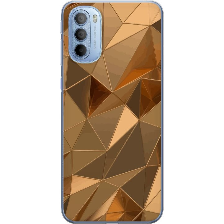 Mobilskal till Motorola Moto G31 med 3D Guld motiv i gruppen SMARTPHONE & SURFPLATTOR / Mobilskydd / Motorola hos TP E-commerce Nordic AB (A54932)
