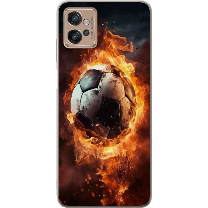 Mobilskal till Motorola Moto G32 med Fotboll motiv i gruppen SMARTPHONE & SURFPLATTOR / Mobilskydd / Motorola hos TP E-commerce Nordic AB (A54956)