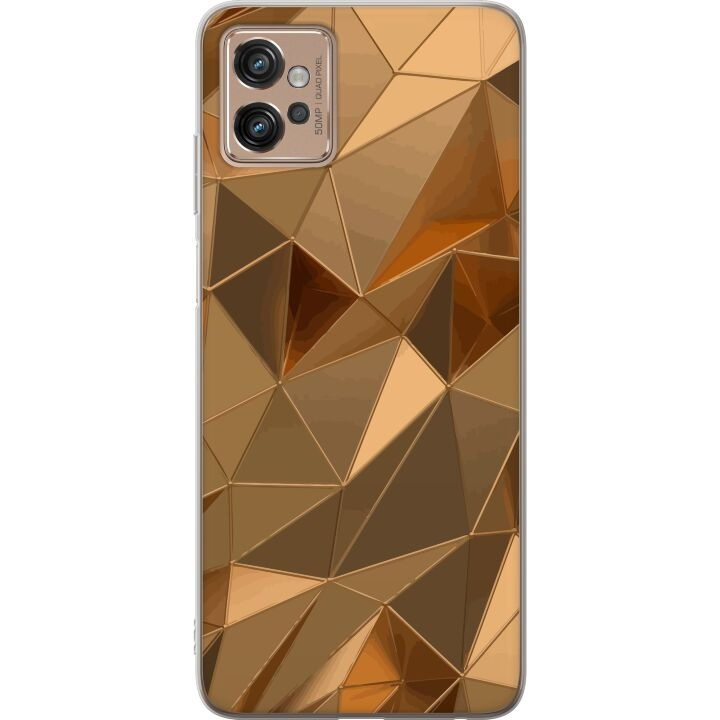 Mobilskal till Motorola Moto G32 med 3D Guld motiv i gruppen SMARTPHONE & SURFPLATTOR / Mobilskydd / Motorola hos TP E-commerce Nordic AB (A54959)