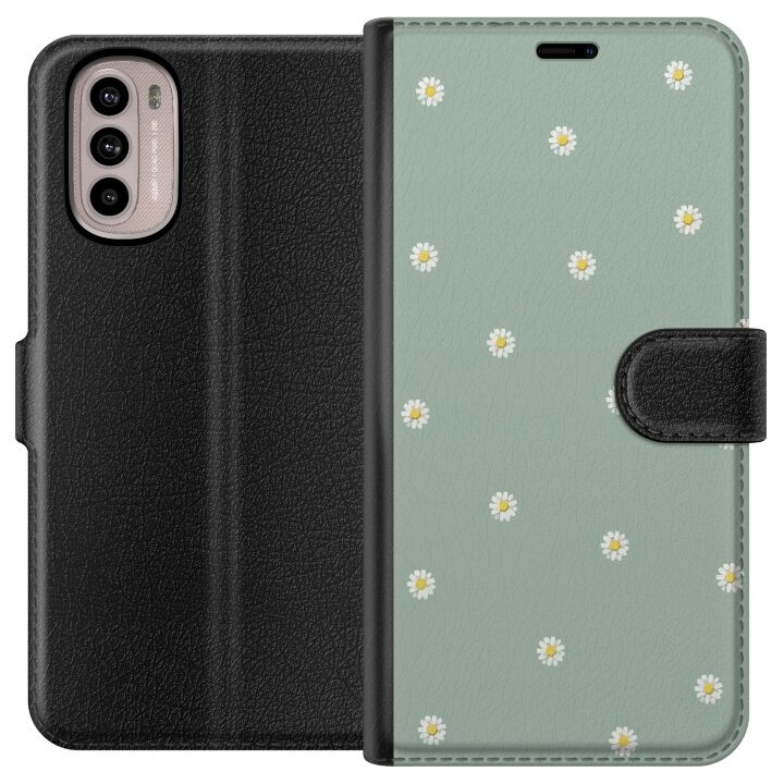 Plånboksfodral till Motorola Moto G41 med Prästkragar motiv i gruppen SMARTPHONE & SURFPLATTOR / Mobilskydd / Motorola hos TP E-commerce Nordic AB (A54966)