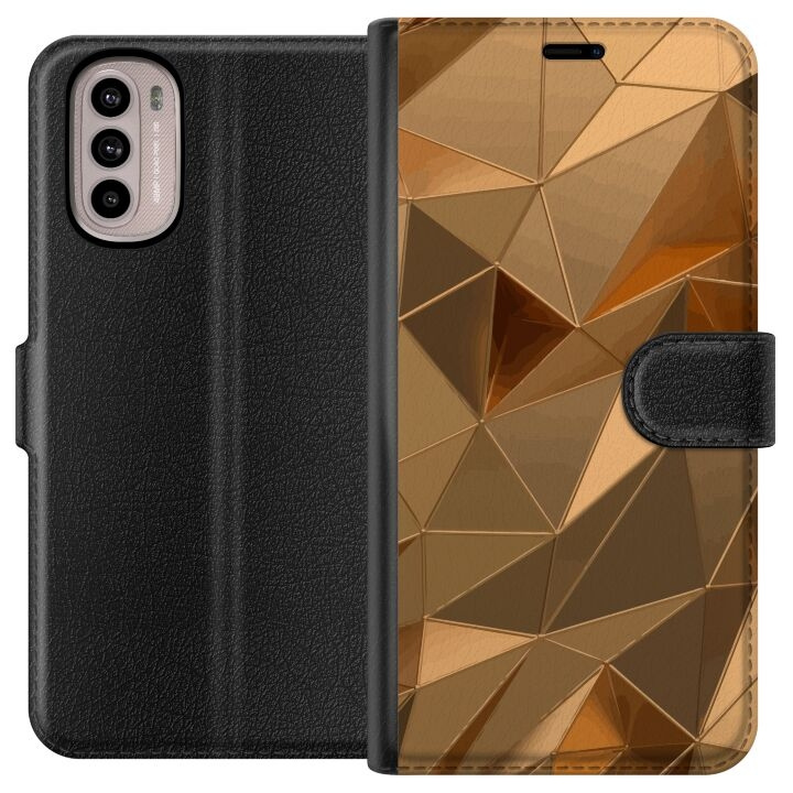 Plånboksfodral till Motorola Moto G41 med 3D Guld motiv i gruppen SMARTPHONE & SURFPLATTOR / Mobilskydd / Motorola hos TP E-commerce Nordic AB (A54986)