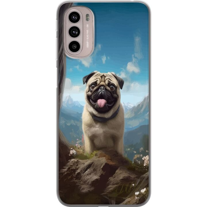 Mobilskal till Motorola Moto G41 med Glad Hund motiv i gruppen SMARTPHONE & SURFPLATTOR / Mobilskydd / Motorola hos TP E-commerce Nordic AB (A55007)