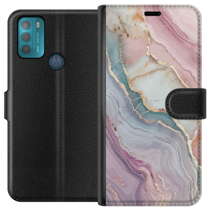 Plånboksfodral till Motorola Moto G50 med Marmor motiv i gruppen SMARTPHONE & SURFPLATTOR / Mobilskydd / Motorola hos TP E-commerce Nordic AB (A55038)