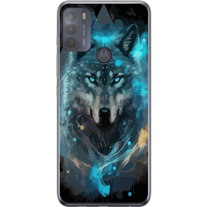 Mobilskal till Motorola Moto G50 med Varg motiv i gruppen SMARTPHONE & SURFPLATTOR / Mobilskydd / Motorola hos TP E-commerce Nordic AB (A55048)