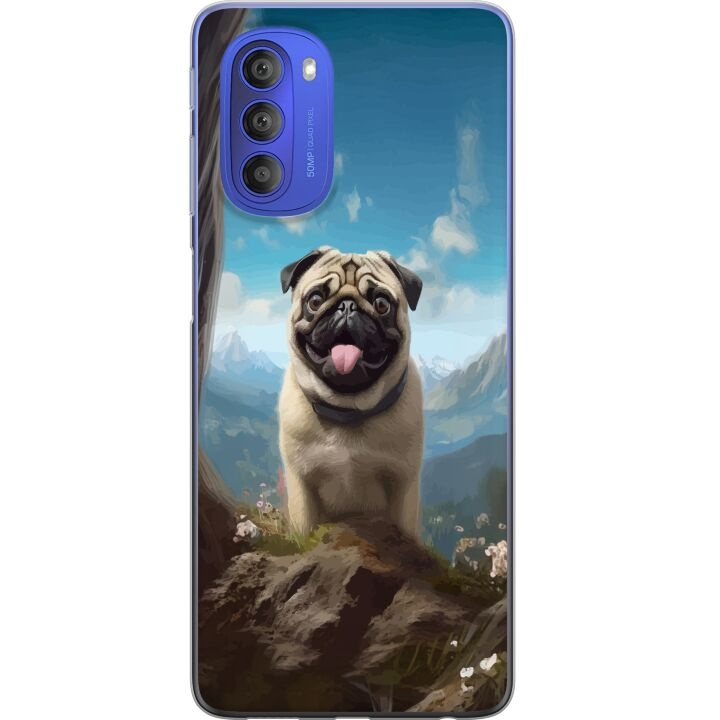 Mobilskal till Motorola Moto G51 5G med Glad Hund motiv i gruppen SMARTPHONE & SURFPLATTOR / Mobilskydd / Motorola hos TP E-commerce Nordic AB (A55088)