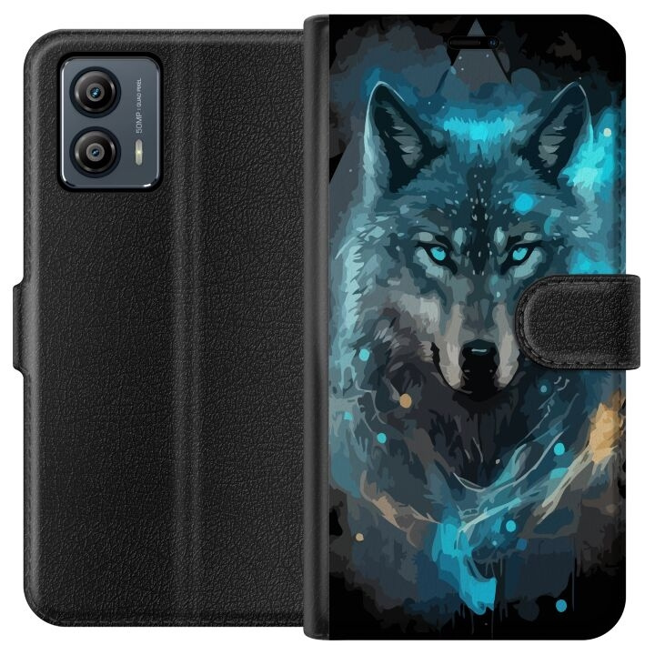 Plånboksfodral till Motorola Moto G53 med Varg motiv i gruppen SMARTPHONE & SURFPLATTOR / Mobilskydd / Motorola hos TP E-commerce Nordic AB (A55102)
