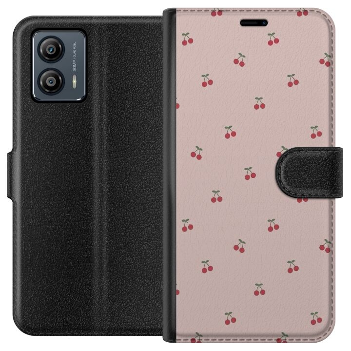 Plånboksfodral till Motorola Moto G53 med Körsbär motiv i gruppen SMARTPHONE & SURFPLATTOR / Mobilskydd / Motorola hos TP E-commerce Nordic AB (A55104)