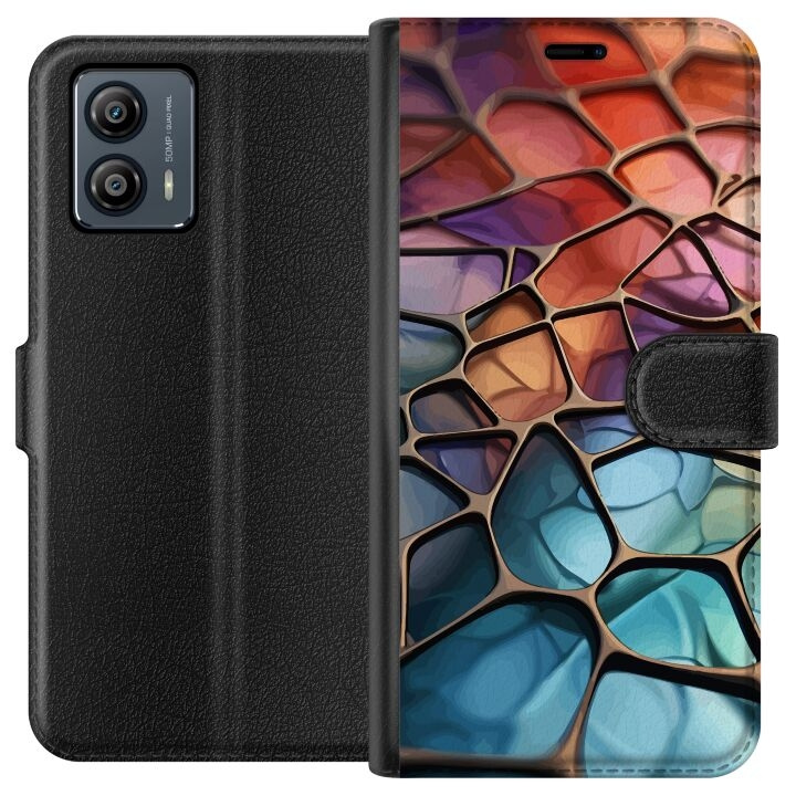 Plånboksfodral till Motorola Moto G53 med Metalliskt mönster motiv i gruppen SMARTPHONE & SURFPLATTOR / Mobilskydd / Motorola hos TP E-commerce Nordic AB (A55107)