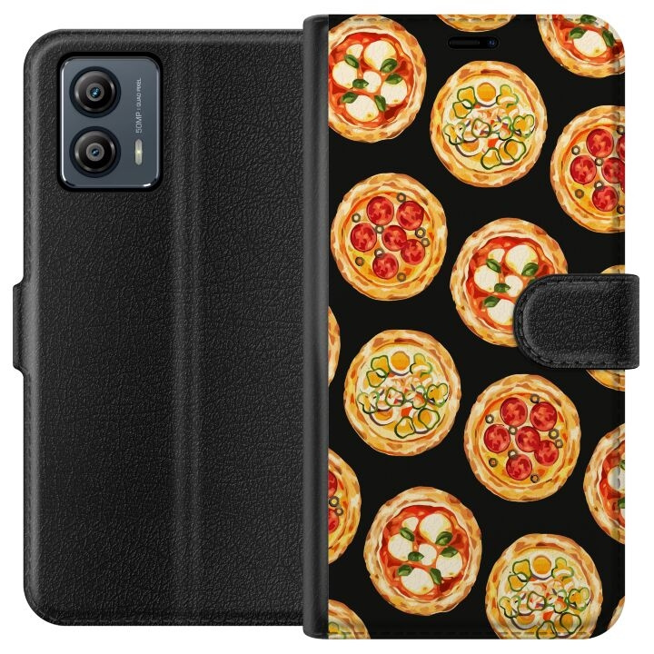Plånboksfodral till Motorola Moto G53 med Pizza motiv i gruppen SMARTPHONE & SURFPLATTOR / Mobilskydd / Motorola hos TP E-commerce Nordic AB (A55110)