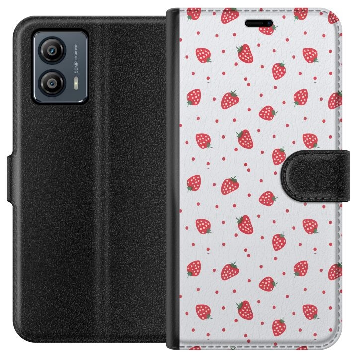 Plånboksfodral till Motorola Moto G53 med Jordgubbar motiv i gruppen SMARTPHONE & SURFPLATTOR / Mobilskydd / Motorola hos TP E-commerce Nordic AB (A55114)