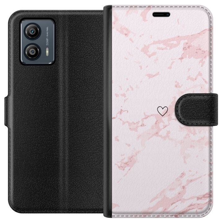 Plånboksfodral till Motorola Moto G53 med Rosa Hjärta motiv i gruppen SMARTPHONE & SURFPLATTOR / Mobilskydd / Motorola hos TP E-commerce Nordic AB (A55120)
