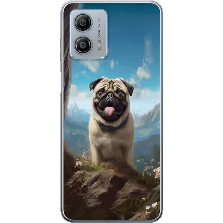 Mobilskal till Motorola Moto G53 med Glad Hund motiv i gruppen SMARTPHONE & SURFPLATTOR / Mobilskydd / Motorola hos TP E-commerce Nordic AB (A55142)