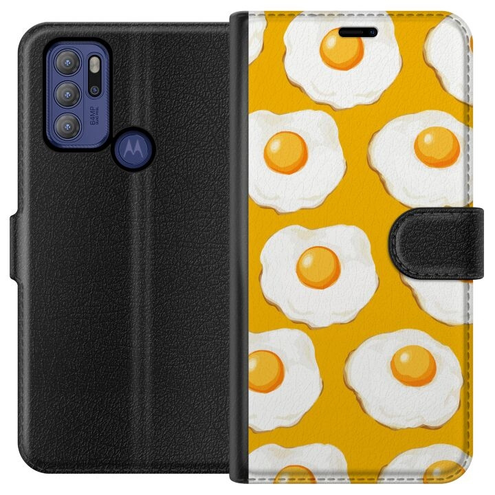 Plånboksfodral till Motorola Moto G60S med Stekt ägg motiv i gruppen SMARTPHONE & SURFPLATTOR / Mobilskydd / Motorola hos TP E-commerce Nordic AB (A55180)