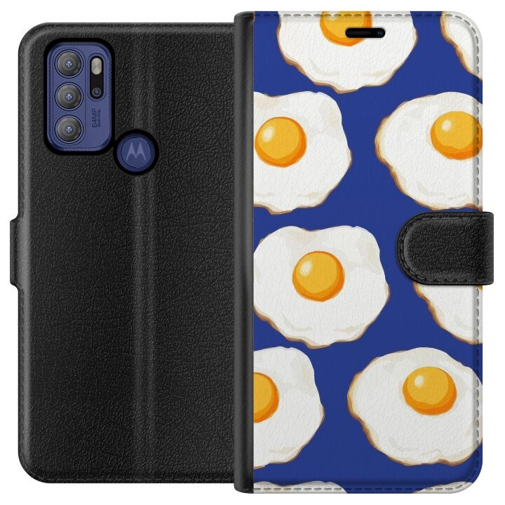 Plånboksfodral till Motorola Moto G60S med Stekta ägg motiv i gruppen SMARTPHONE & SURFPLATTOR / Mobilskydd / Motorola hos TP E-commerce Nordic AB (A55184)