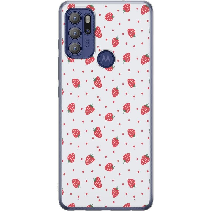 Mobilskal till Motorola Moto G60S med Jordgubbar motiv i gruppen SMARTPHONE & SURFPLATTOR / Mobilskydd / Motorola hos TP E-commerce Nordic AB (A55222)