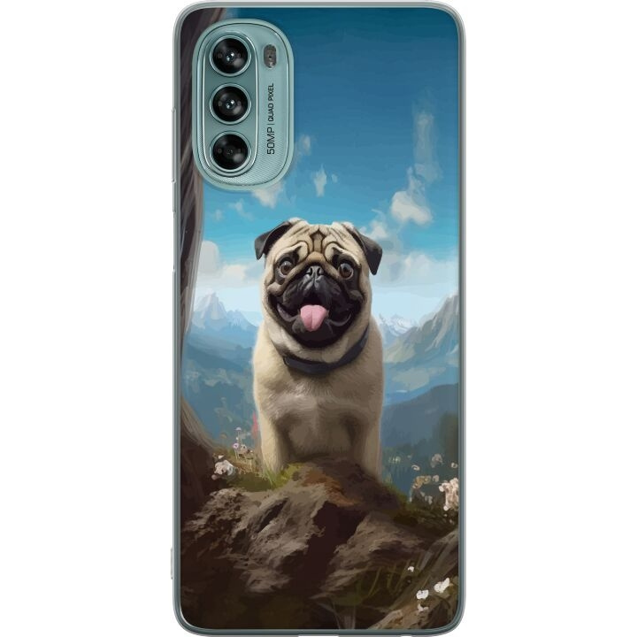 Mobilskal till Motorola Moto G62 5G med Glad Hund motiv i gruppen SMARTPHONE & SURFPLATTOR / Mobilskydd / Motorola hos TP E-commerce Nordic AB (A55250)