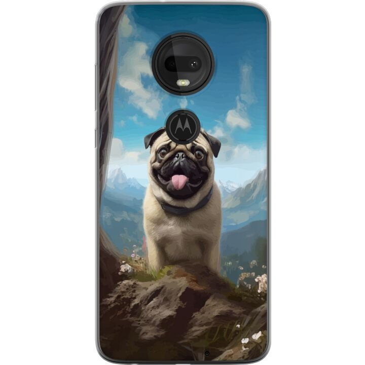 Mobilskal till Motorola Moto G7 med Glad Hund motiv i gruppen SMARTPHONE & SURFPLATTOR / Mobilskydd / Motorola hos TP E-commerce Nordic AB (A55277)