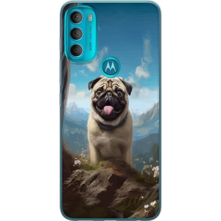 Mobilskal till Motorola Moto G71 5G med Glad Hund motiv i gruppen SMARTPHONE & SURFPLATTOR / Mobilskydd / Motorola hos TP E-commerce Nordic AB (A55304)