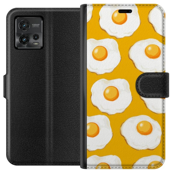 Plånboksfodral till Motorola Moto G72 med Stekt ägg motiv i gruppen SMARTPHONE & SURFPLATTOR / Mobilskydd / Motorola hos TP E-commerce Nordic AB (A55315)