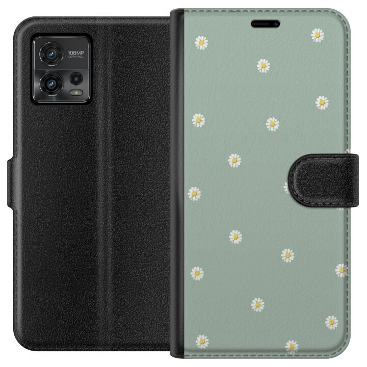 Plånboksfodral till Motorola Moto G72 med Prästkragar motiv i gruppen SMARTPHONE & SURFPLATTOR / Mobilskydd / Motorola hos TP E-commerce Nordic AB (A55317)