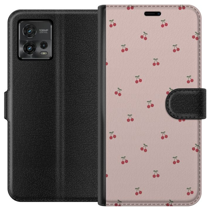 Plånboksfodral till Motorola Moto G72 med Körsbär motiv i gruppen SMARTPHONE & SURFPLATTOR / Mobilskydd / Motorola hos TP E-commerce Nordic AB (A55320)