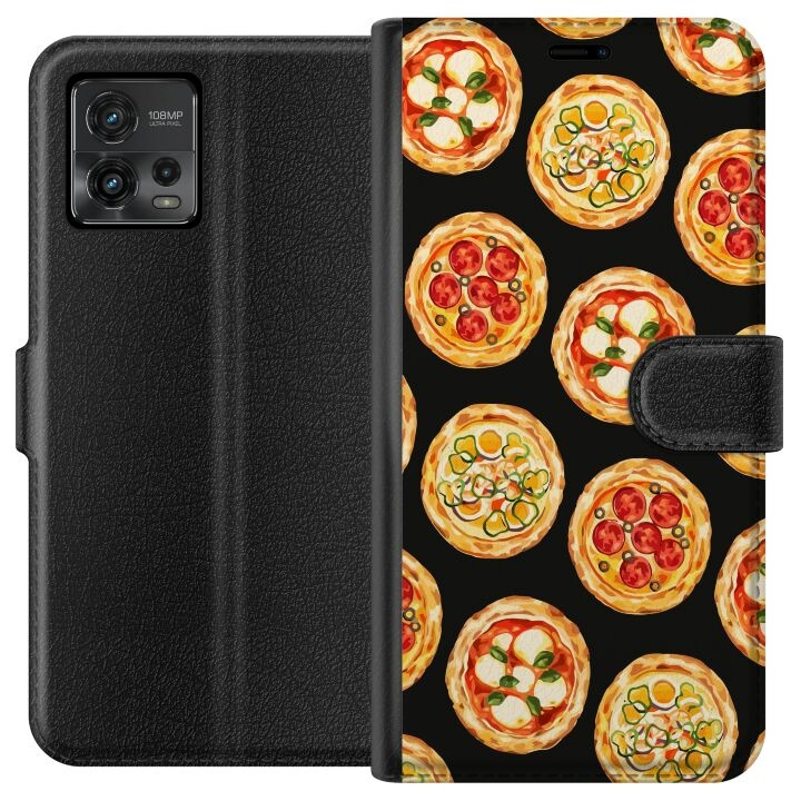 Plånboksfodral till Motorola Moto G72 med Pizza motiv i gruppen SMARTPHONE & SURFPLATTOR / Mobilskydd / Motorola hos TP E-commerce Nordic AB (A55326)