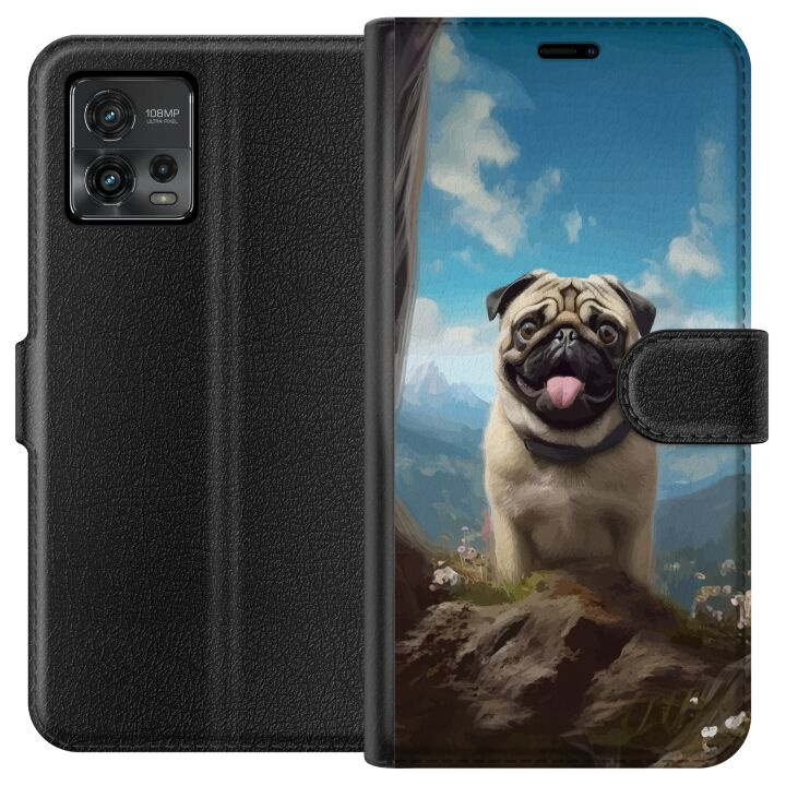 Plånboksfodral till Motorola Moto G72 med Glad Hund motiv i gruppen SMARTPHONE & SURFPLATTOR / Mobilskydd / Motorola hos TP E-commerce Nordic AB (A55331)