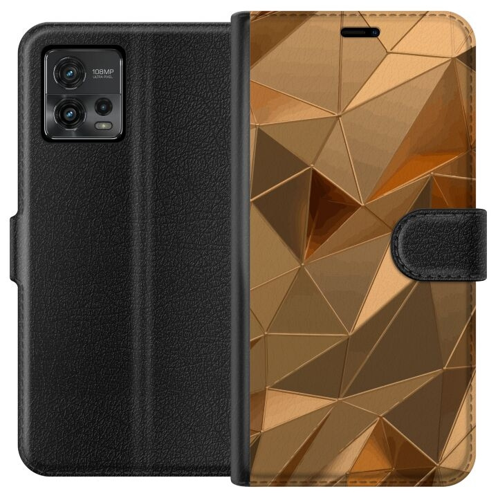 Plånboksfodral till Motorola Moto G72 med 3D Guld motiv i gruppen SMARTPHONE & SURFPLATTOR / Mobilskydd / Motorola hos TP E-commerce Nordic AB (A55337)