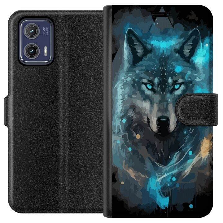 Plånboksfodral till Motorola Moto G73 med Varg motiv i gruppen SMARTPHONE & SURFPLATTOR / Mobilskydd / Motorola hos TP E-commerce Nordic AB (A55372)