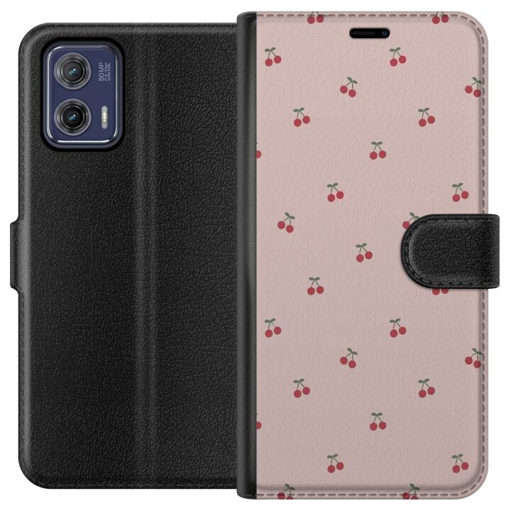Plånboksfodral till Motorola Moto G73 med Körsbär motiv i gruppen SMARTPHONE & SURFPLATTOR / Mobilskydd / Motorola hos TP E-commerce Nordic AB (A55374)