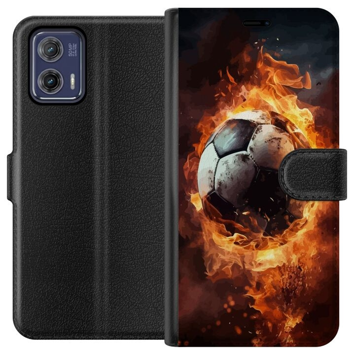 Plånboksfodral till Motorola Moto G73 med Fotboll motiv i gruppen SMARTPHONE & SURFPLATTOR / Mobilskydd / Motorola hos TP E-commerce Nordic AB (A55388)