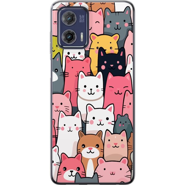 Mobilskal till Motorola Moto G73 med Kattmönster motiv i gruppen SMARTPHONE & SURFPLATTOR / Mobilskydd / Motorola hos TP E-commerce Nordic AB (A55402)