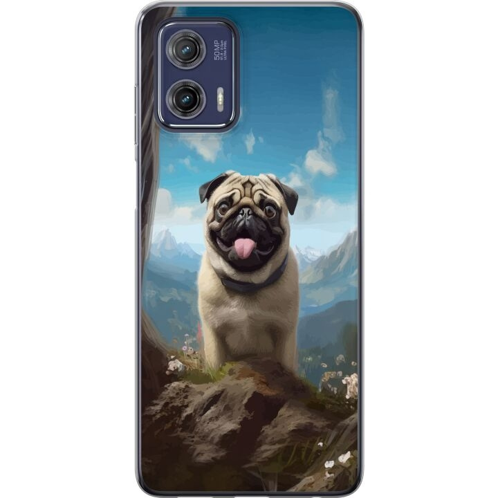 Mobilskal till Motorola Moto G73 med Glad Hund motiv i gruppen SMARTPHONE & SURFPLATTOR / Mobilskydd / Motorola hos TP E-commerce Nordic AB (A55412)