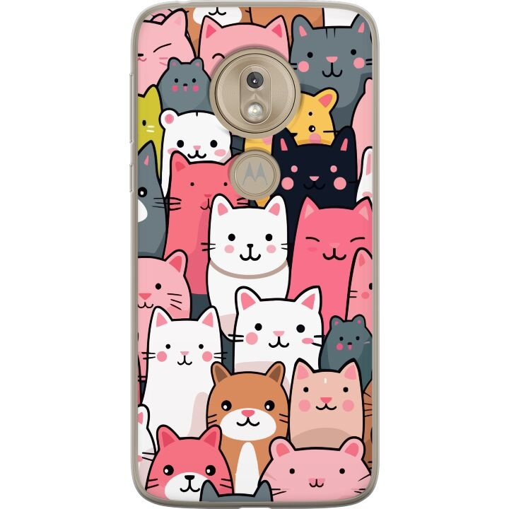 Mobilskal till Motorola Moto G7 Play med Kattmönster motiv i gruppen SMARTPHONE & SURFPLATTOR / Mobilskydd / Motorola hos TP E-commerce Nordic AB (A55456)