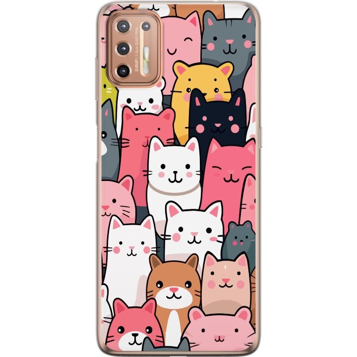 Mobilskal till Motorola Moto G9 Plus med Kattmönster motiv i gruppen SMARTPHONE & SURFPLATTOR / Mobilskydd / Motorola hos TP E-commerce Nordic AB (A55537)
