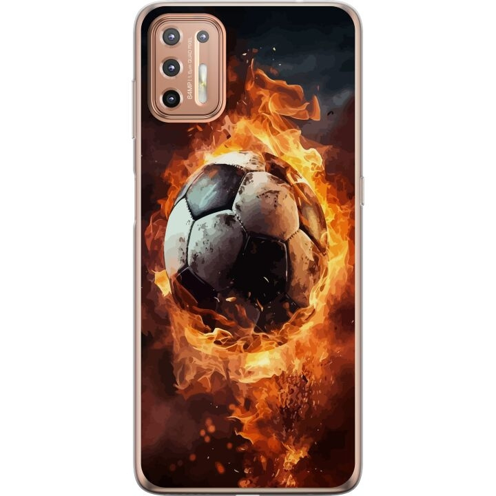 Mobilskal till Motorola Moto G9 Plus med Fotboll motiv i gruppen SMARTPHONE & SURFPLATTOR / Mobilskydd / Motorola hos TP E-commerce Nordic AB (A55550)