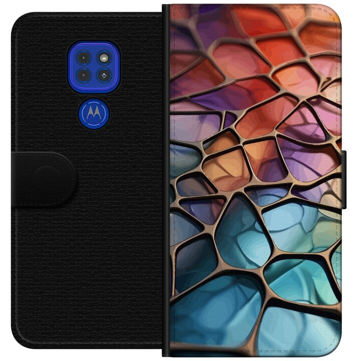 Plånboksfodral till Motorola Moto G9 Play med Metalliskt mönster motiv i gruppen SMARTPHONE & SURFPLATTOR / Mobilskydd / Motorola hos TP E-commerce Nordic AB (A55593)