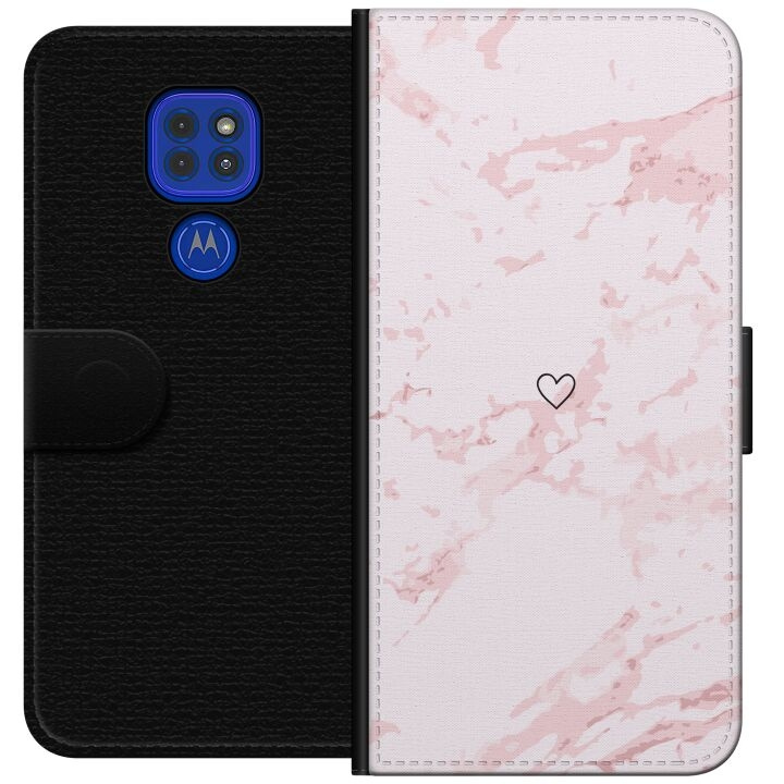 Plånboksfodral till Motorola Moto G9 Play med Rosa Hjärta motiv i gruppen SMARTPHONE & SURFPLATTOR / Mobilskydd / Motorola hos TP E-commerce Nordic AB (A55606)