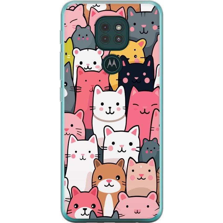Mobilskal till Motorola Moto G9 Play med Kattmönster motiv i gruppen SMARTPHONE & SURFPLATTOR / Mobilskydd / Motorola hos TP E-commerce Nordic AB (A55618)