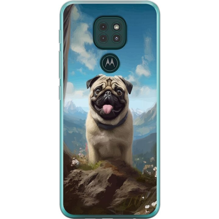 Mobilskal till Motorola Moto G9 Play med Glad Hund motiv i gruppen SMARTPHONE & SURFPLATTOR / Mobilskydd / Motorola hos TP E-commerce Nordic AB (A55628)
