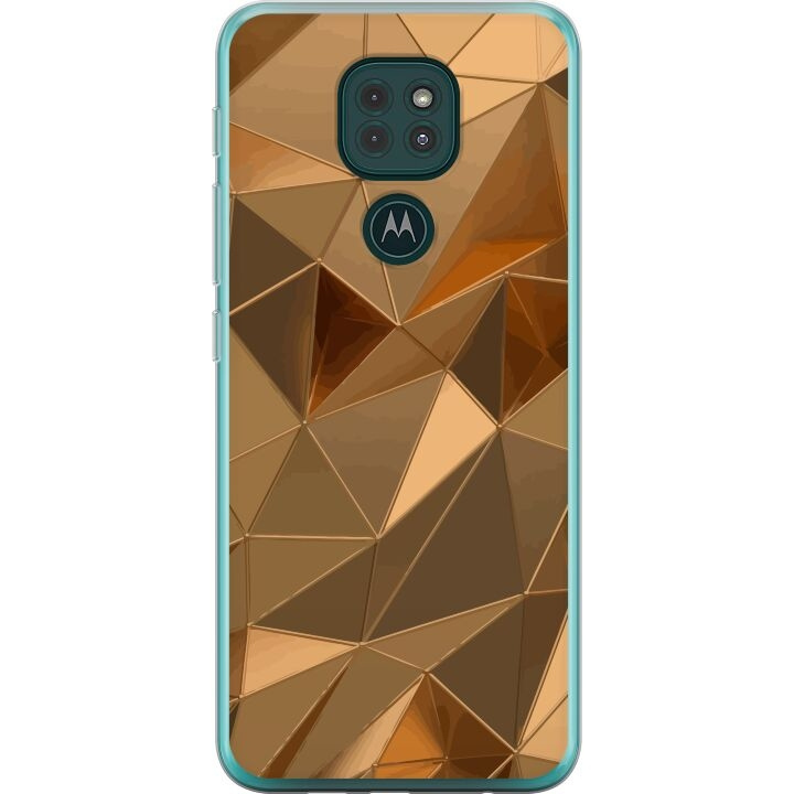 Mobilskal till Motorola Moto G9 Play med 3D Guld motiv i gruppen SMARTPHONE & SURFPLATTOR / Mobilskydd / Motorola hos TP E-commerce Nordic AB (A55634)