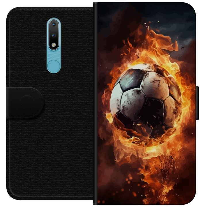 Plånboksfodral till Nokia 2.4 med Fotboll motiv i gruppen SMARTPHONE & SURFPLATTOR / Mobilskydd / Nokia/Microsoft hos TP E-commerce Nordic AB (A55685)