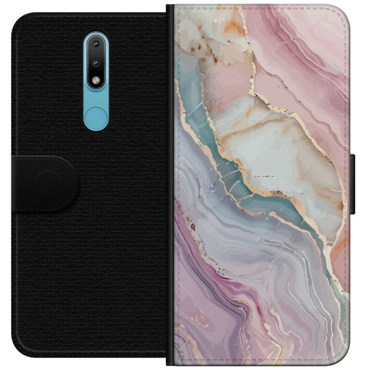 Plånboksfodral till Nokia 2.4 med Marmor motiv i gruppen SMARTPHONE & SURFPLATTOR / Mobilskydd / Nokia/Microsoft hos TP E-commerce Nordic AB (A55686)