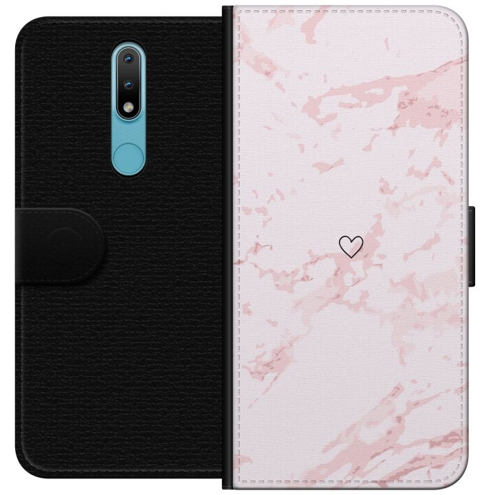 Plånboksfodral till Nokia 2.4 med Rosa Hjärta motiv i gruppen SMARTPHONE & SURFPLATTOR / Mobilskydd / Nokia/Microsoft hos TP E-commerce Nordic AB (A55687)