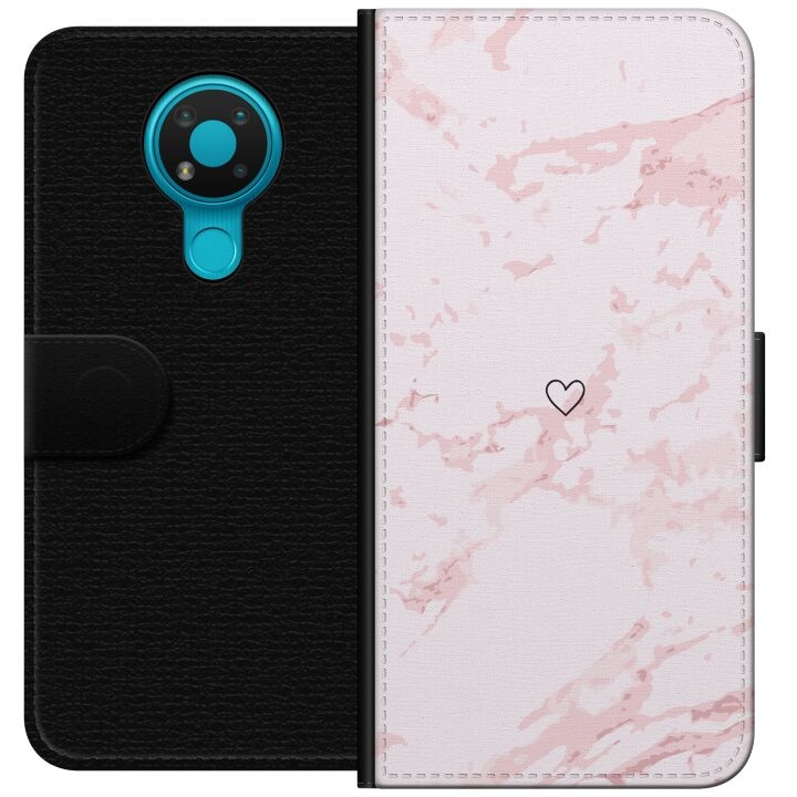 Plånboksfodral till Nokia 3.4 med Rosa Hjärta motiv i gruppen SMARTPHONE & SURFPLATTOR / Mobilskydd / Nokia/Microsoft hos TP E-commerce Nordic AB (A55714)