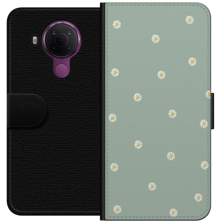 Plånboksfodral till Nokia 5.4 med Prästkragar motiv i gruppen SMARTPHONE & SURFPLATTOR / Mobilskydd / Nokia/Microsoft hos TP E-commerce Nordic AB (A55749)