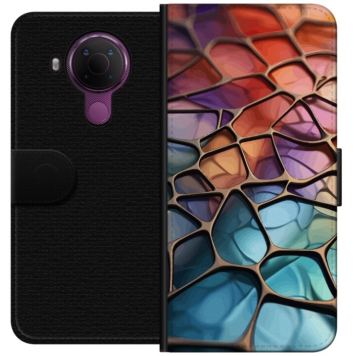 Plånboksfodral till Nokia 5.4 med Metalliskt mönster motiv i gruppen SMARTPHONE & SURFPLATTOR / Mobilskydd / Nokia/Microsoft hos TP E-commerce Nordic AB (A55755)