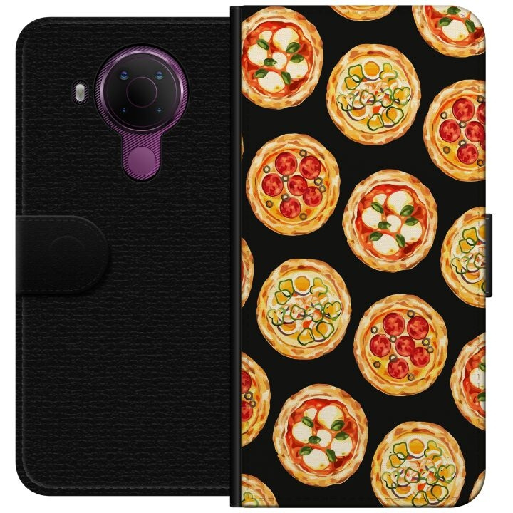 Plånboksfodral till Nokia 5.4 med Pizza motiv i gruppen SMARTPHONE & SURFPLATTOR / Mobilskydd / Nokia/Microsoft hos TP E-commerce Nordic AB (A55758)