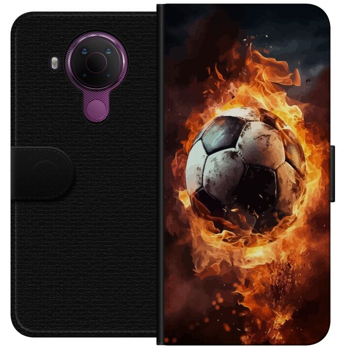 Plånboksfodral till Nokia 5.4 med Fotboll motiv i gruppen SMARTPHONE & SURFPLATTOR / Mobilskydd / Nokia/Microsoft hos TP E-commerce Nordic AB (A55766)
