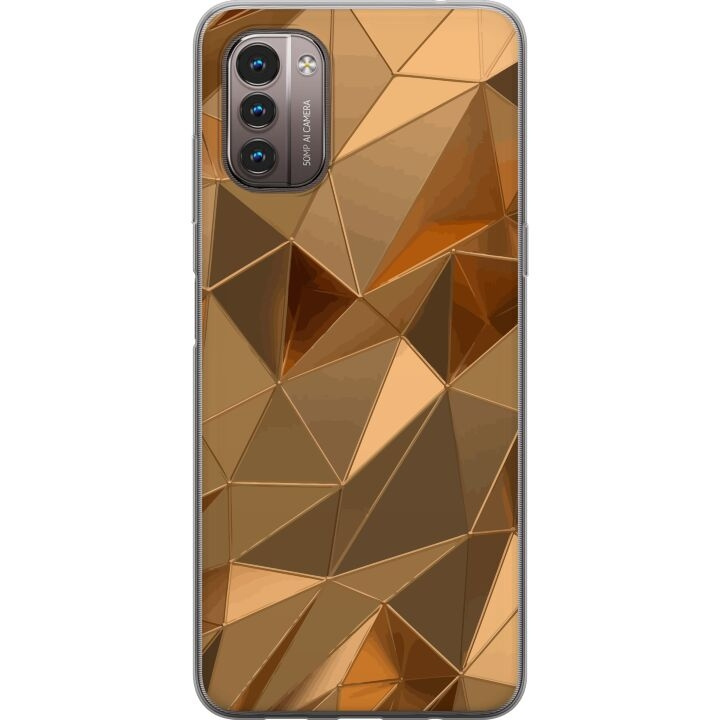 Mobilskal till Nokia G21 med 3D Guld motiv i gruppen SMARTPHONE & SURFPLATTOR / Mobilskydd / Nokia/Microsoft hos TP E-commerce Nordic AB (A56012)